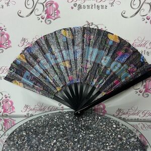 Colorful Magic Hand Fan sparkly big large fan funny humor fan